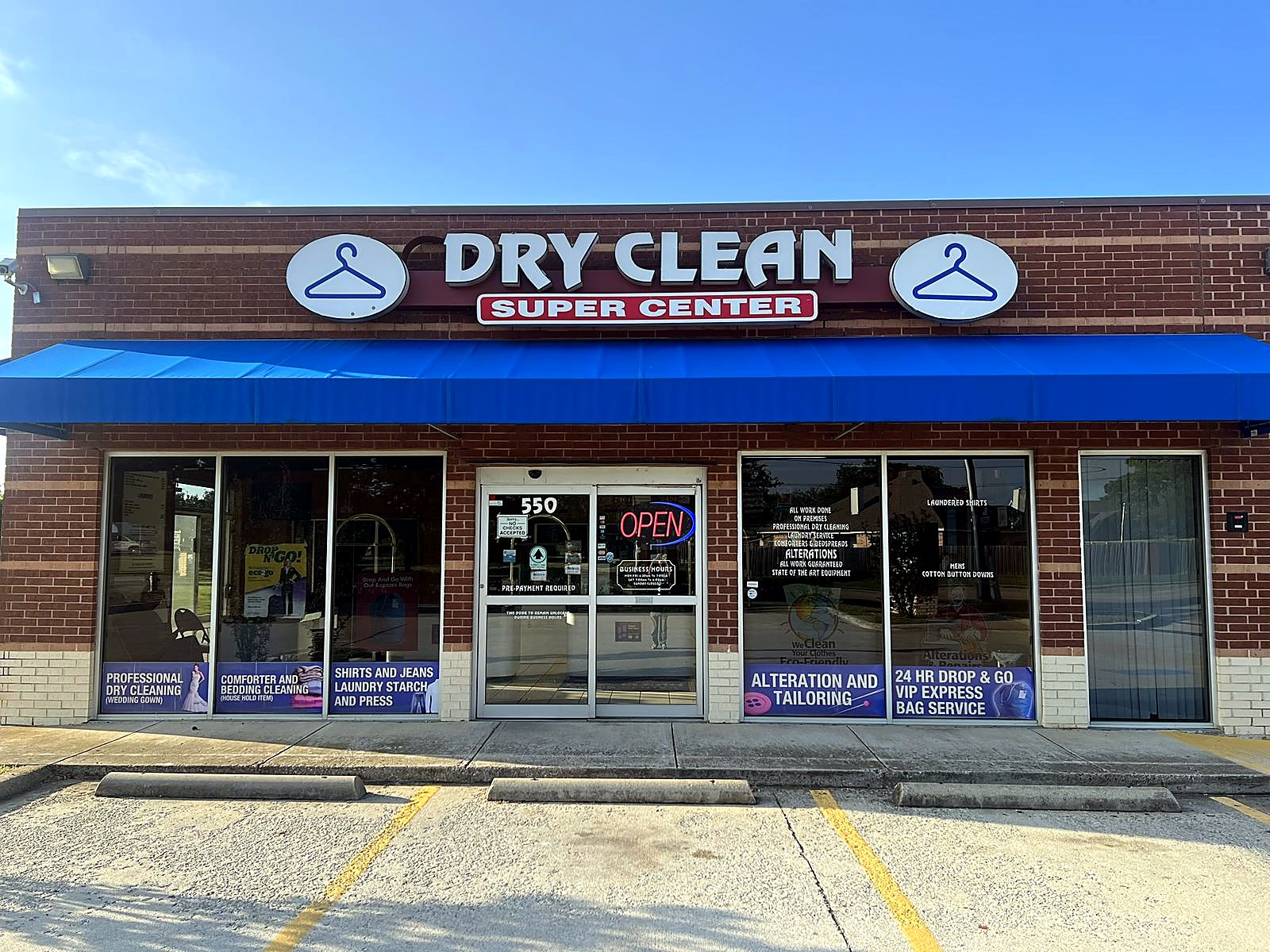 Dry Clean Super Center storefront in Burleson